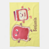 パンおもしろいとジャムのキャラクター キッチンタオル (縦)