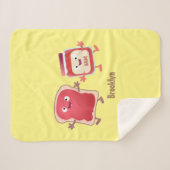 パンおもしろいとジャムのキャラクター シェルパブランケット (正面(横))