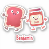 パンおもしろいとジャムのキャラクター シール (正面)