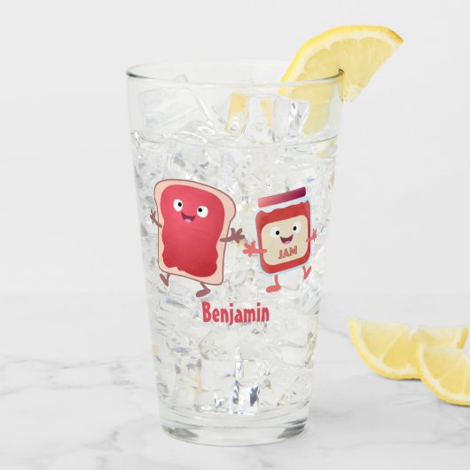 パンおもしろいとジャムのキャラクター タンブラーグラス (アイス裏面)