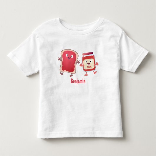 パンおもしろいとジャムのキャラクター トドラーTシャツ (正面)