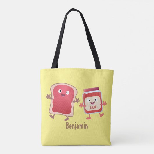 パンおもしろいとジャムのキャラクター トートバッグ (裏面)