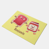 パンおもしろいとジャムのキャラクター ドアマット (アングル)