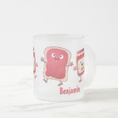 パンおもしろいとジャムのキャラクター フロストグラスマグカップ (正面右)