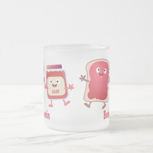パンおもしろいとジャムのキャラクター フロストグラスマグカップ (中央)