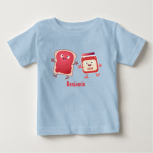 パンおもしろいとジャムのキャラクター ベビーTシャツ