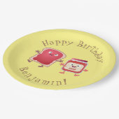 パンおもしろいとジャムのキャラクター ペーパープレート (アングル)