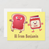 パンおもしろいとジャムのキャラクター ポストカード (正面/裏面)