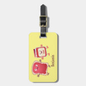 パンおもしろいとジャムのキャラクター ラゲッジタグ (正面縦)