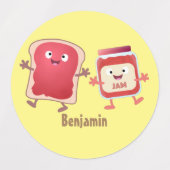 パンおもしろいとジャムのキャラクター ラベル (デザイン2)