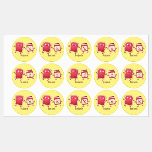 パンおもしろいとジャムのキャラクター ラベル (シート)