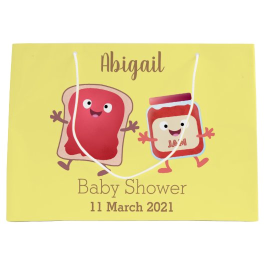 パンおもしろいとジャムのキャラクター ラージペーパーバッグ (正面)