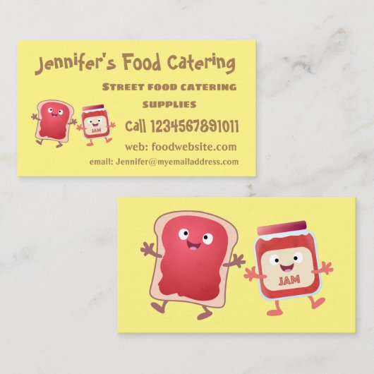 パンおもしろいとジャムのキャラクター 名刺 (正面/裏面)