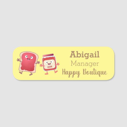 パンおもしろいとジャムのキャラクター 名札 (正面)