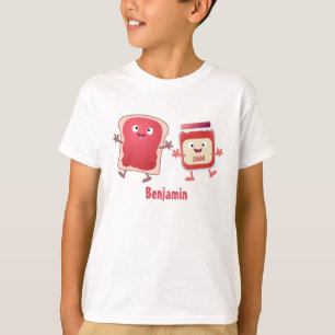 パンおもしろいとジャムのキャラクター Tシャツ