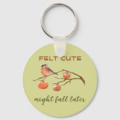 パンおもしろいキャプショ感じンキュートな秋フルーツ&バード キーホルダー (正面)