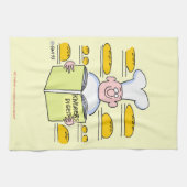 パンおもしろいマンガフランスのアートのパン キッチンタオル (横)