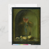 パンおよびワイングラスが付いている静物画 ポストカード (正面/裏面)