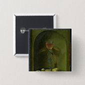 パンおよびワイングラスが付いている静物画 缶バッジ (正面&裏面)