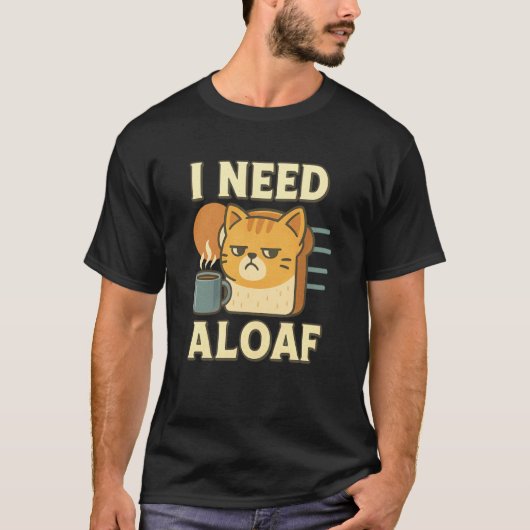 パンが欲しい - 猫コーヒー Tシャツ (正面)