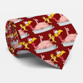 パンで微笑む漫画の七面鳥 ネクタイ (ロール)