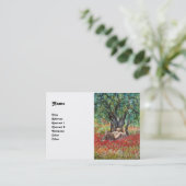 パンとオリーブの木とケシの花畑 名刺 (スタンド正面)