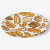 パンとペストリーベーカリータイル模様 ペーパープレート (アングル)