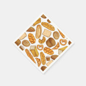 パンとペストリーベーキング、ベーカリータイル模様 スタンダードカクテルナプキン (角)