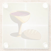 パンとワイン最後の晩餐イースター聖餐会 ガラスコースター (裏面)