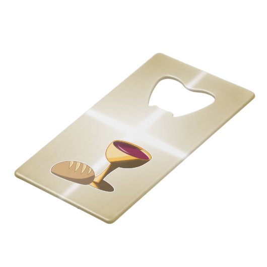 パンとワイン最後の晩餐イースター聖餐会 クレジットカード栓抜き (正面アングル)