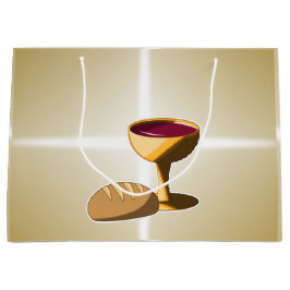 パンとワイン最後の晩餐イースター聖餐会 ラージペーパーバッグ