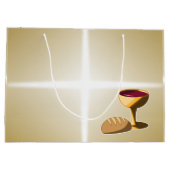 パンとワイン最後の晩餐イースター聖餐会 ラージペーパーバッグ (裏面)