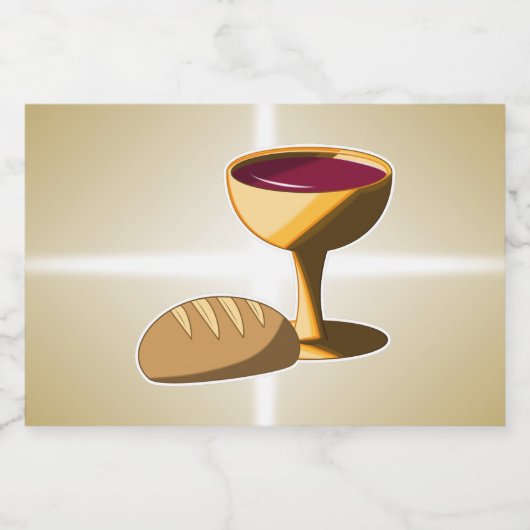 パンとワイン最後の晩餐イースター聖餐会 リキュールボトルラベル (シングルラベル)