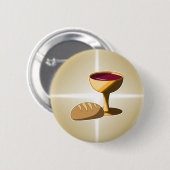 パンとワイン最後の晩餐イースター聖餐会 缶バッジ (正面&裏面)