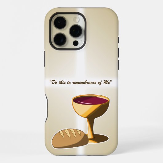 パンとワイン最後の晩餐イースター聖餐会 iPhoneケース (裏面)