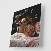 パンとワイン スクエア壁時計 (傾斜)