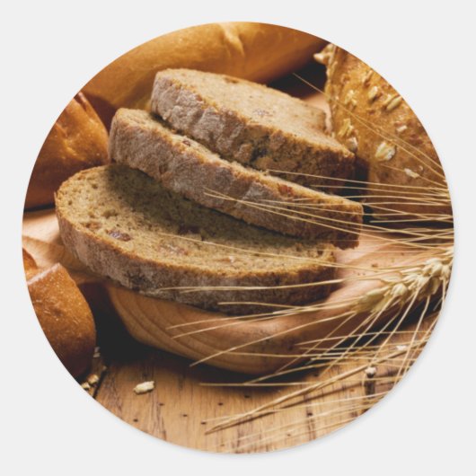 パンと小麦のステッカー ラウンドシール (正面)
