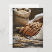 パンと小麦の耳 ポストカード (正面/裏面)