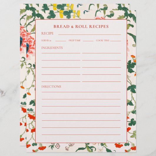 パンと転がレシピのページ |ブルーミングフローラ (正面/裏面)