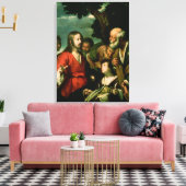 パンと魚の奇跡， c.1630 キャンバスプリント (インサイチュ (リビング))