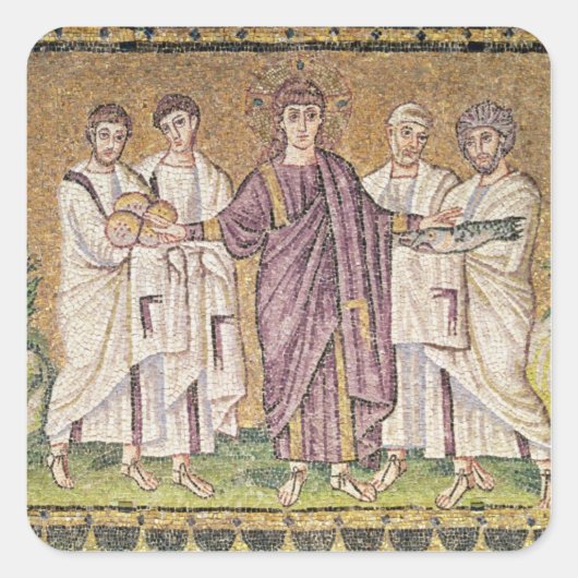 パンと魚の繁殖 スクエアシール (正面)