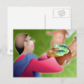 パンと魚 ポストカード (正面/裏面)