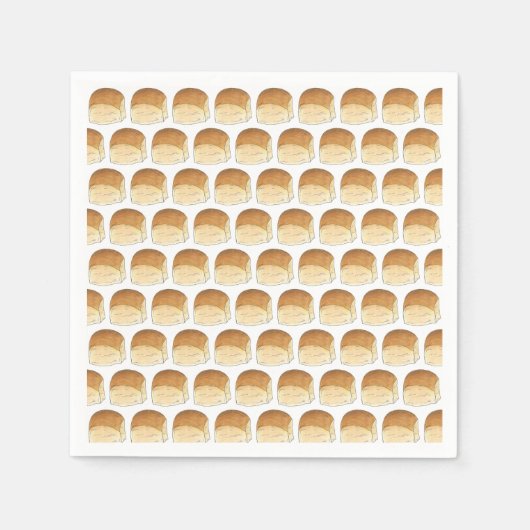 パンにオーブンのパンの夕食赤転がちゃんのシャワー スタンダードカクテルナプキン (正面)