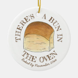 パンにオーブンのパンの夕食赤転がちゃんのシャワー セラミックオーナメント