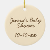 パンにオーブンのパンの夕食赤転がちゃんのシャワー セラミックオーナメント (裏面)