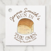 パンにオーブンのパンの夕食赤転がちゃんのシャワー フェイバータグ (正面)