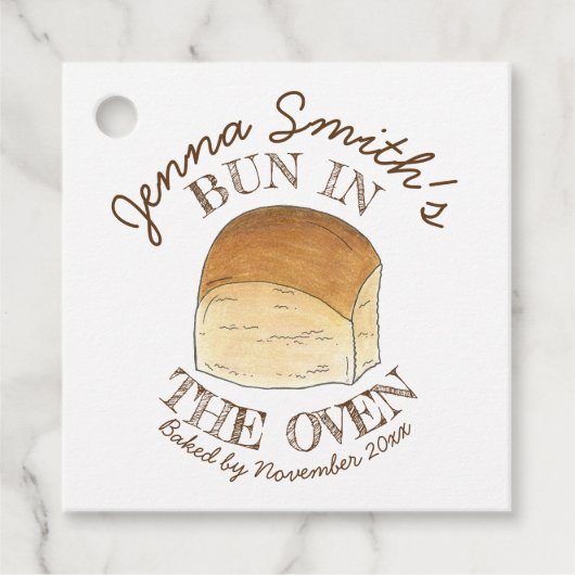 パンにオーブンのパンの夕食赤転がちゃんのシャワー フェイバータグ (正面)