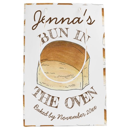 パンにオーブンのパンの夕食赤転がちゃんのシャワー ミディアムペーパーバッグ (正面)
