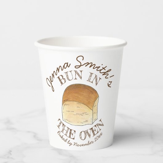 パンにオーブンのパンの夕食赤転がちゃんのシャワー 紙コップ (正面)