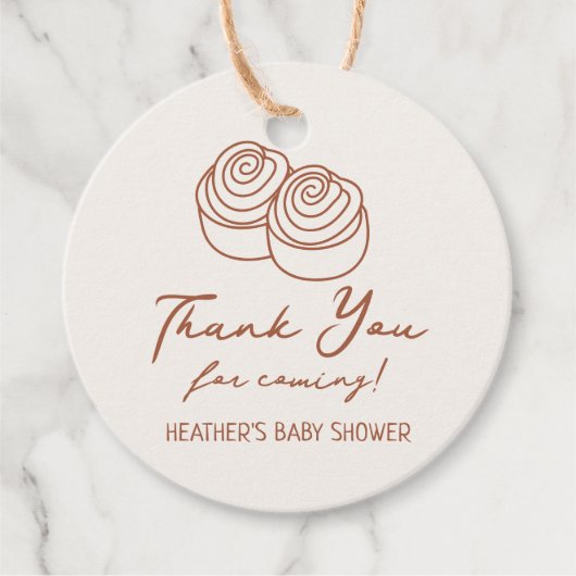 パンにオーブンベーカリー赤ちゃんシャワーありがとう フェイバータグ (正面)